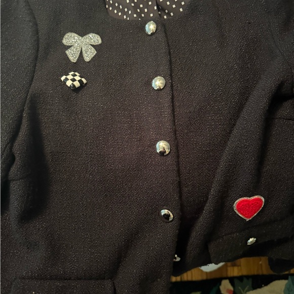 Anthropologie Jackets & Blazers - Anthropologie Black and Red Blazer with Heart Detail
